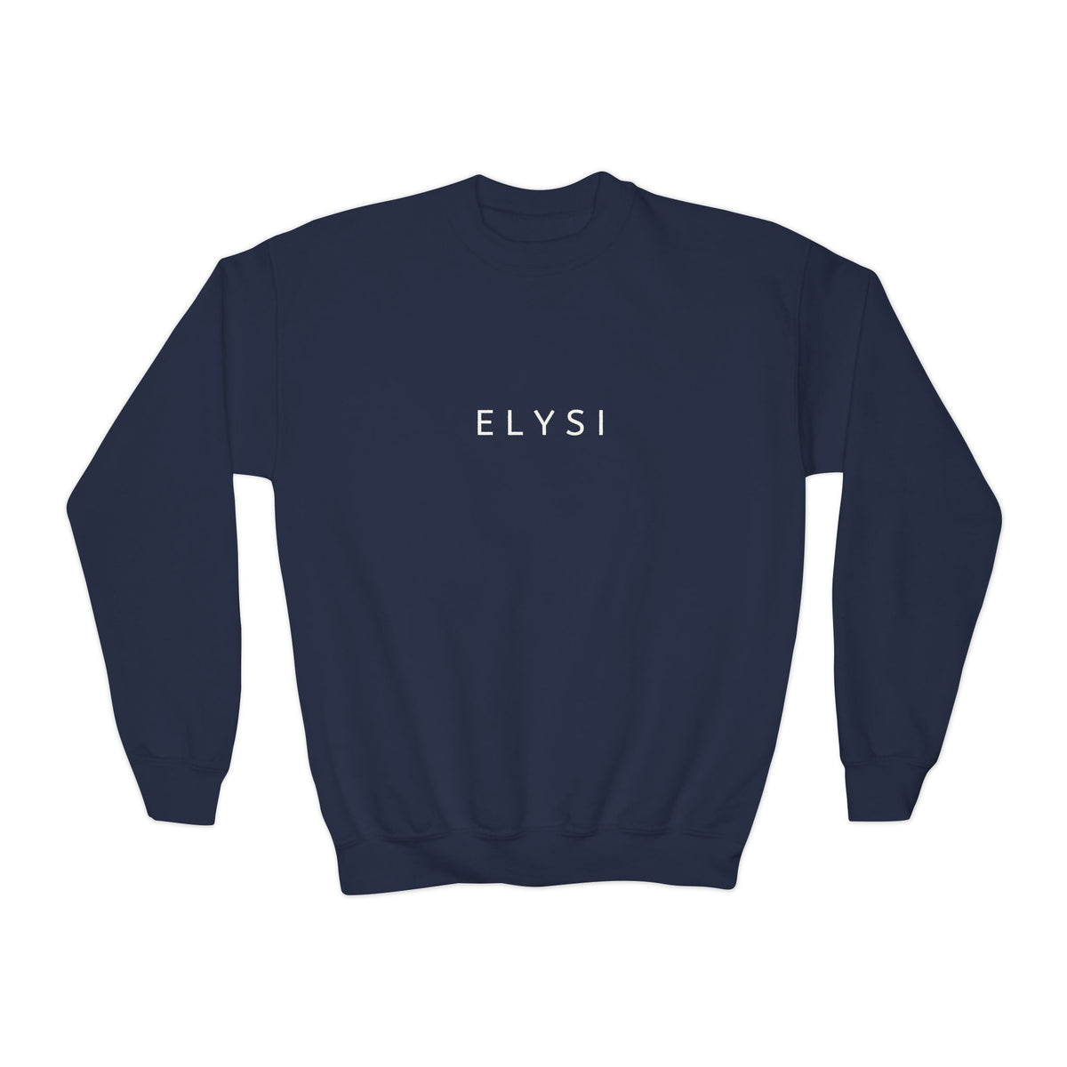 Elysí Youth Crewneck Sweatshirt -Minimal White Logo | Cozy Casual Kids Pullover