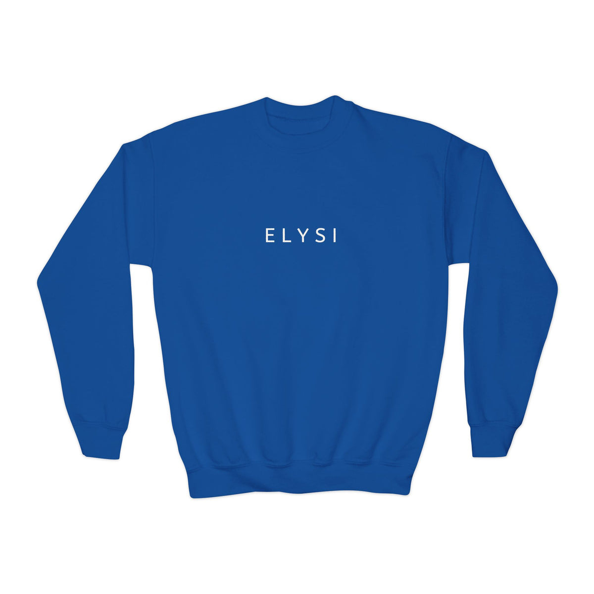 Elysí Youth Crewneck Sweatshirt -Minimal White Logo | Cozy Casual Kids Pullover