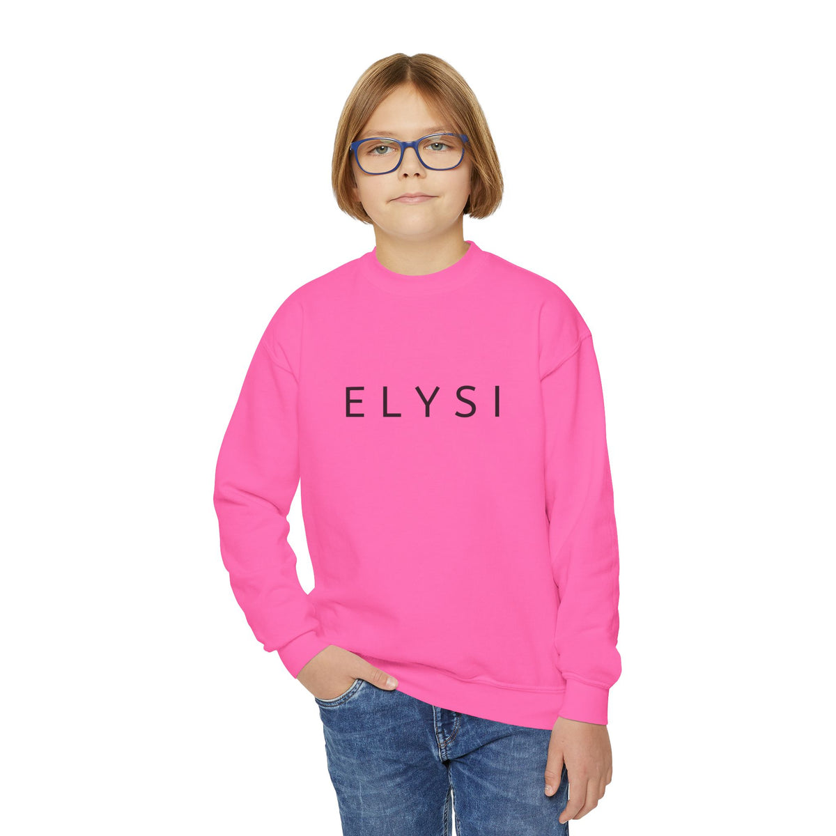 ELYSI Unisex Youth Crewneck Sweatshirt - Cozy, Minimalist Pullover for Kids | Available in 3 Colors