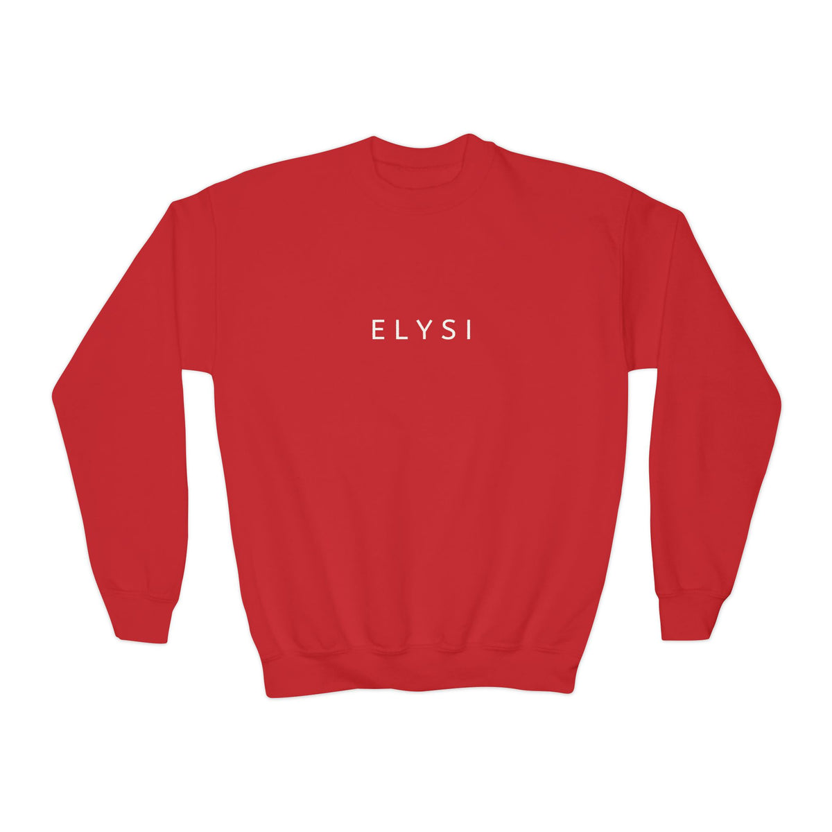 Elysí Youth Crewneck Sweatshirt -Minimal White Logo | Cozy Casual Kids Pullover