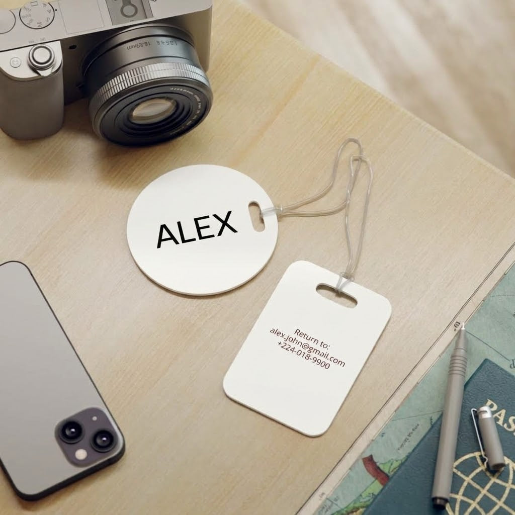 Personalized Luggage Tag – Minimalist Custom Name Bag Tag for Travel & Luggage