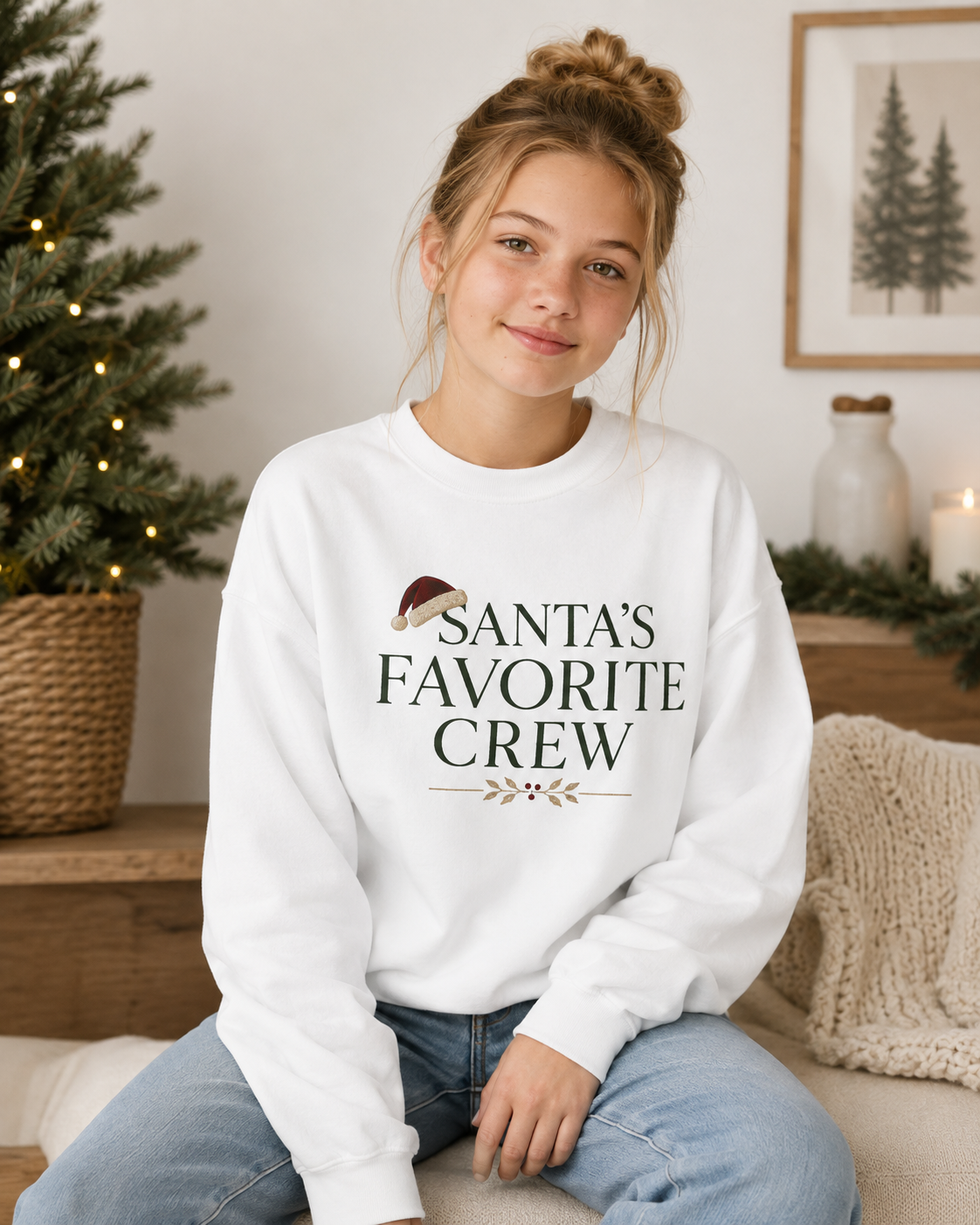 Kids Christmas Sweatshirt | Youth Christmas Sweater | Holiday Crewneck