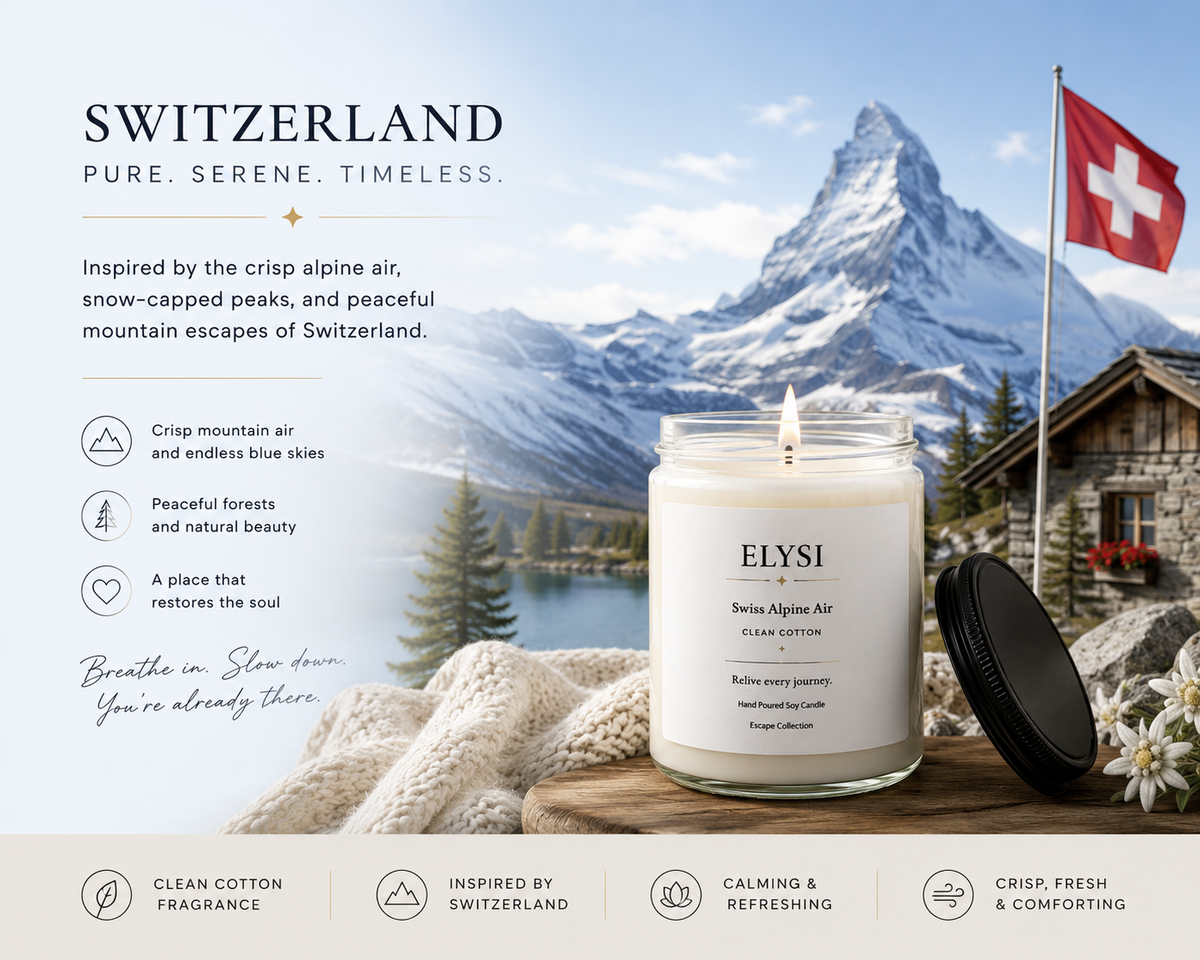Clean Cotton Candle | Soy Scented Candle | Swiss Alpine Candle