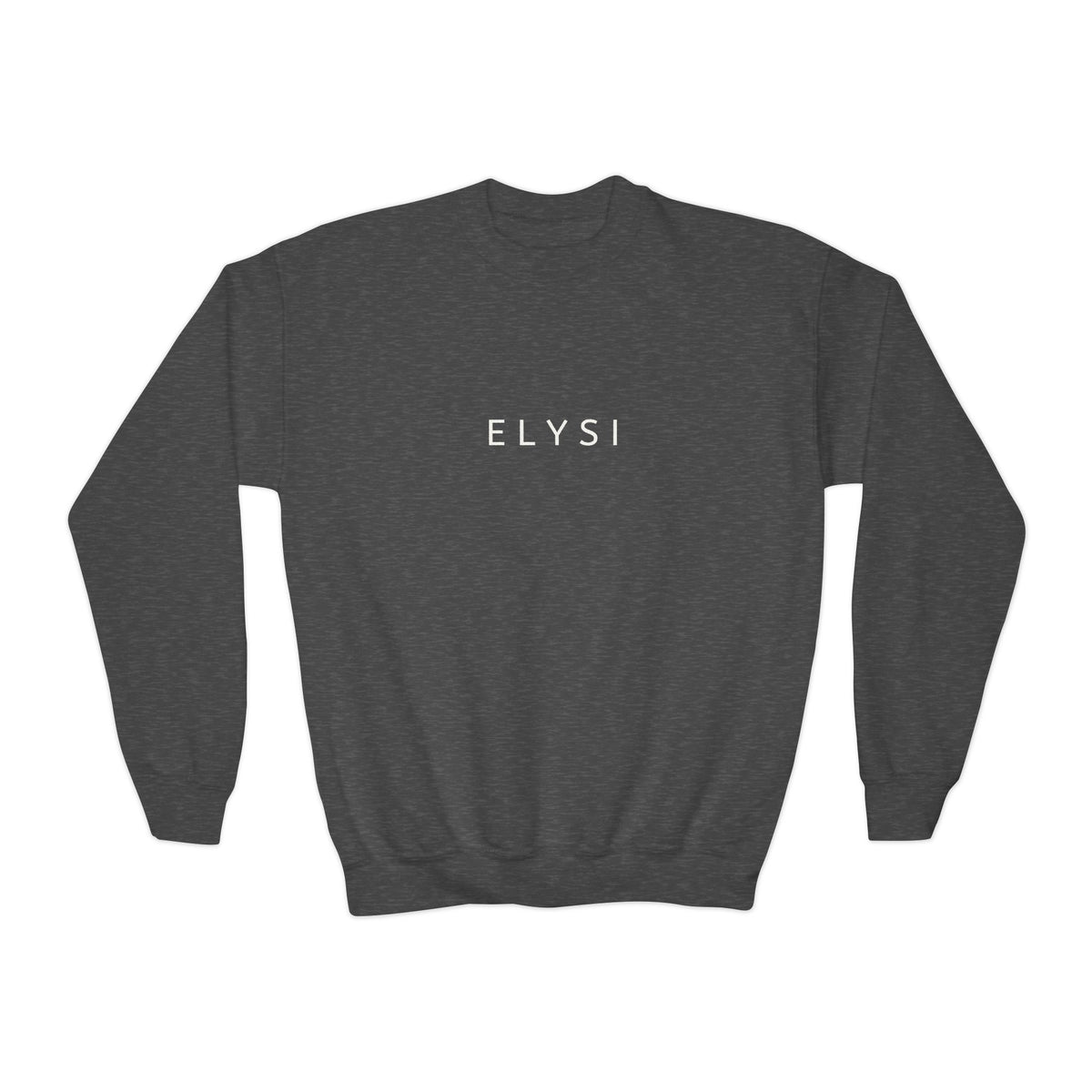 Elysí Youth Crewneck Sweatshirt -Minimal White Logo | Cozy Casual Kids Pullover
