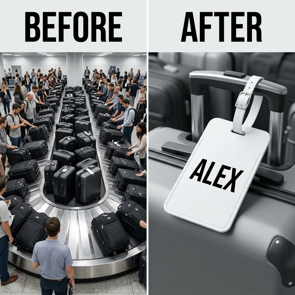 Personalized Luggage Tag – Minimalist Custom Name Bag Tag for Travel & Luggage