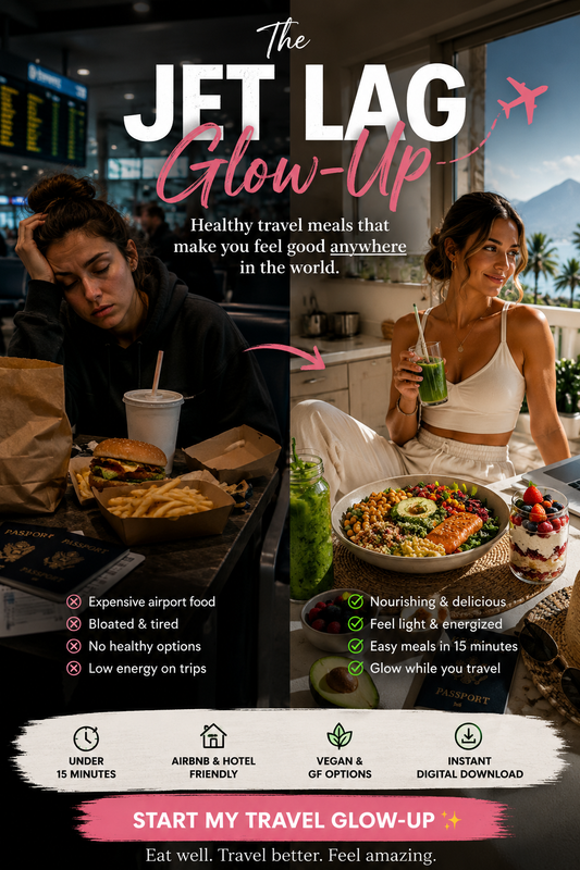 The Jet Lag Glow-Up ✈️ | 40 Healthy Travel Recipes for Airbnb, Hotels & Wellness Travelers