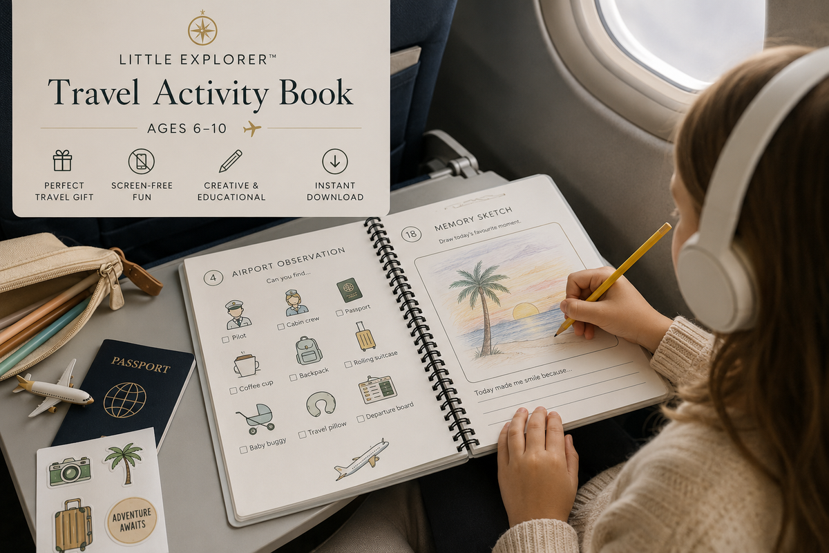 Kids Travel Activity Book | Travel Journal for Kids | Road Trip Activity Book
