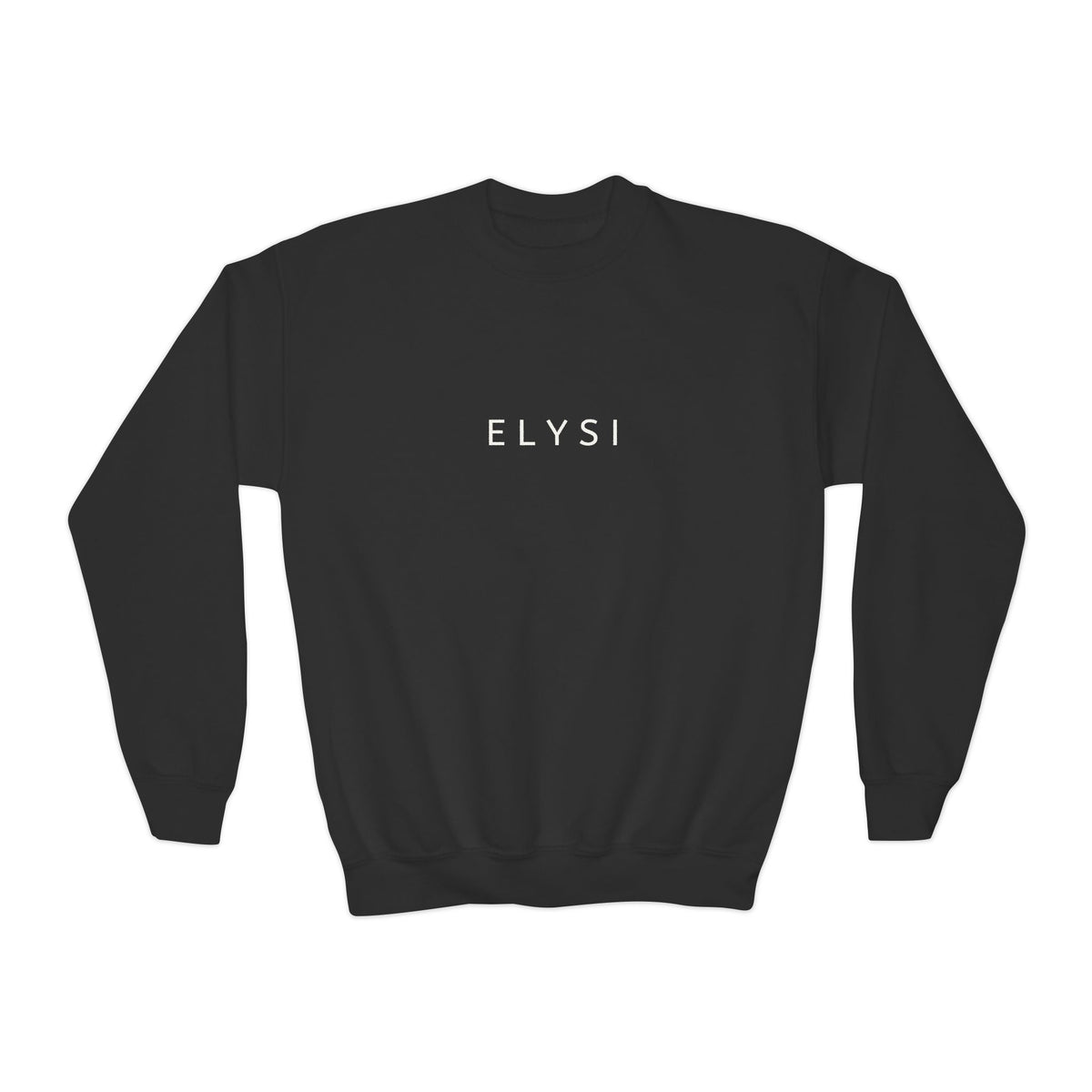 Elysí Youth Crewneck Sweatshirt -Minimal White Logo | Cozy Casual Kids Pullover
