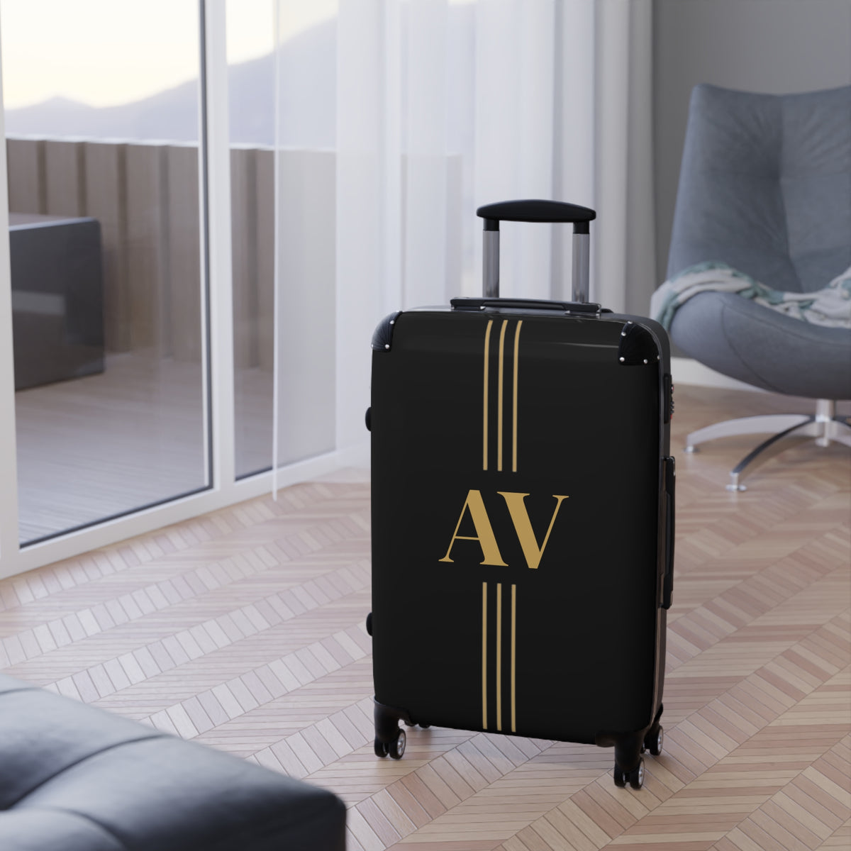 Monogrammed Carry On | Personalized Luggage | Black Carry On