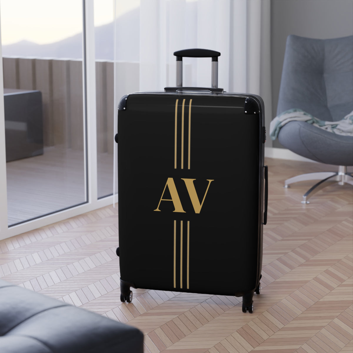 Monogrammed Carry On | Personalized Luggage | Black Carry On