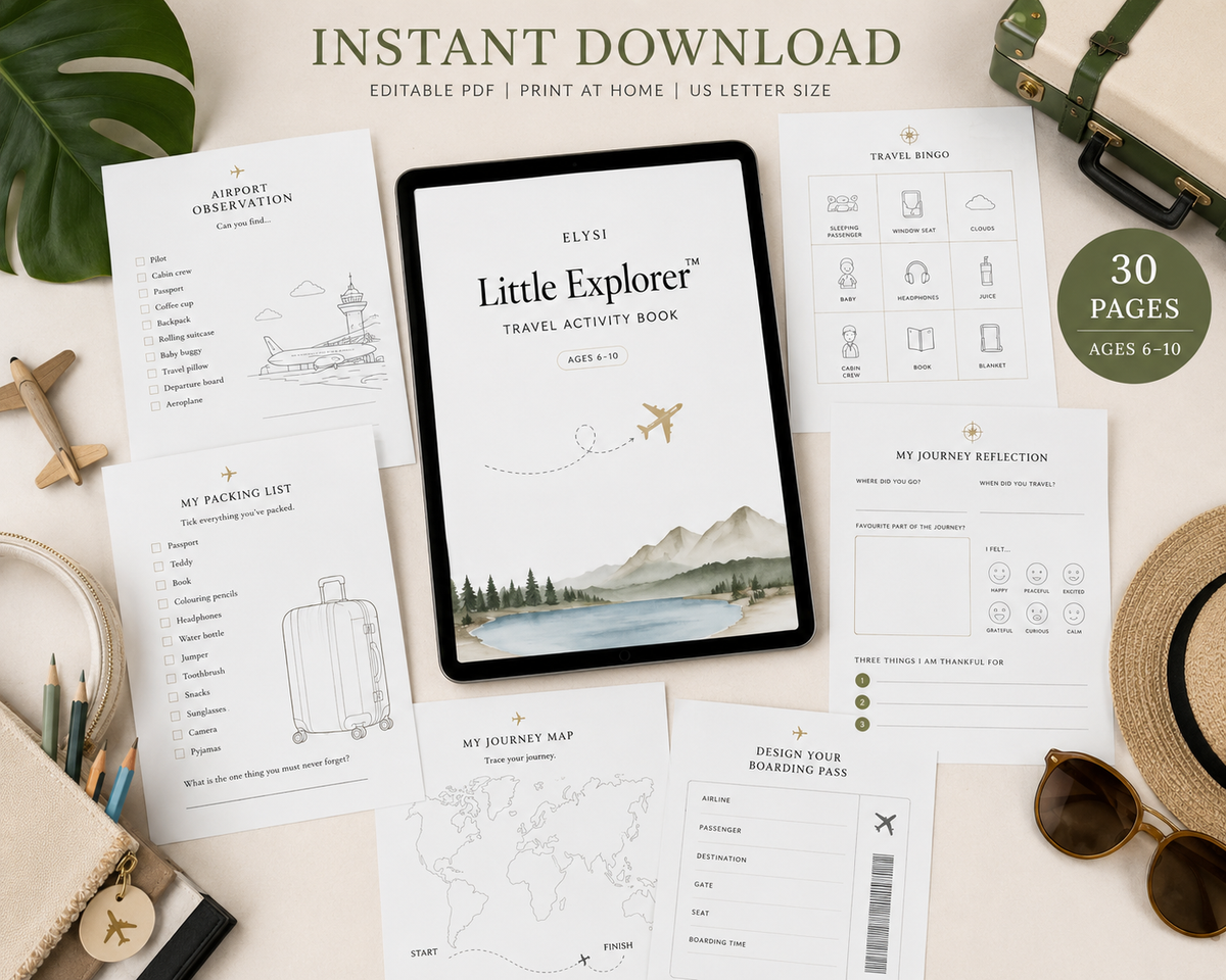 Kids Travel Activity Book | Travel Journal for Kids | Road Trip Activity Book