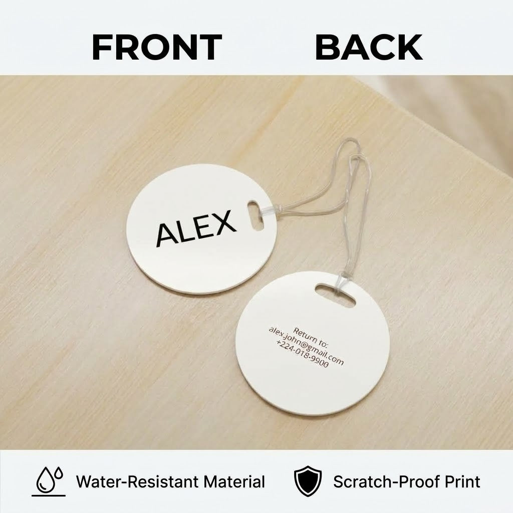 Personalized Luggage Tag – Minimalist Custom Name Bag Tag for Travel & Luggage