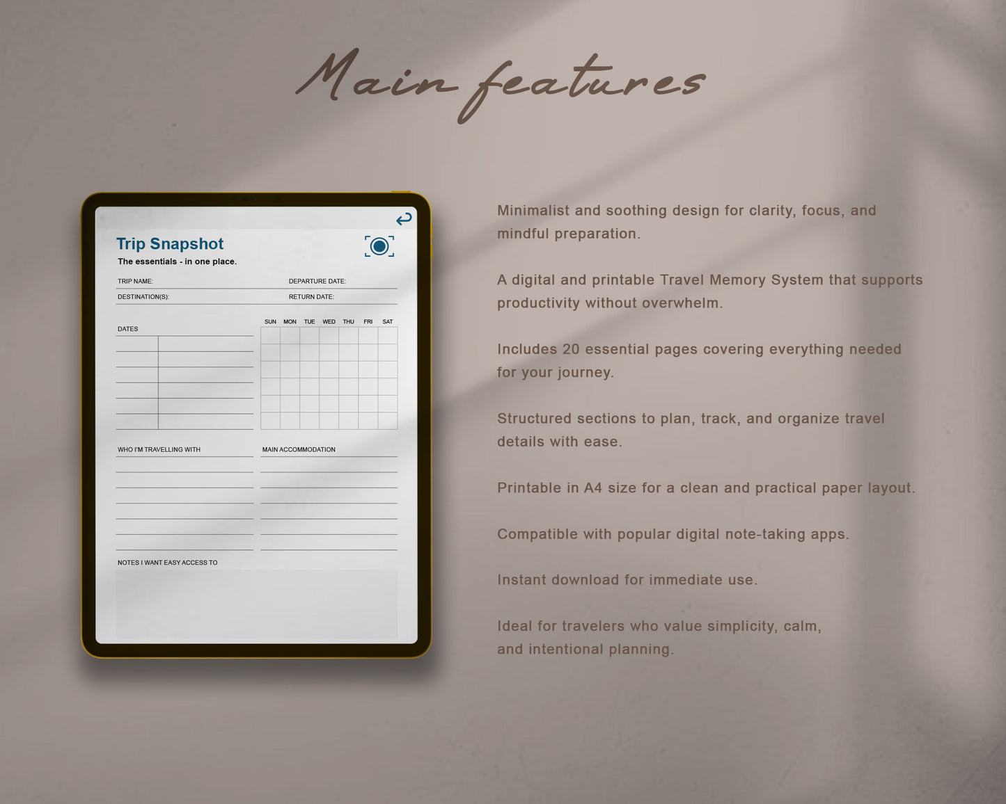 The Travel Memory System (Full Version)