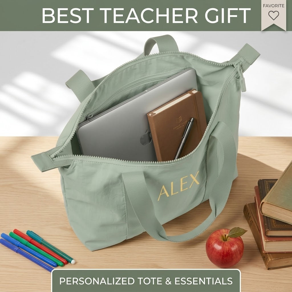 Personalized Nomad Carry-All Travel Tote – Custom Name Zip Shoulder Bag | ELYSI