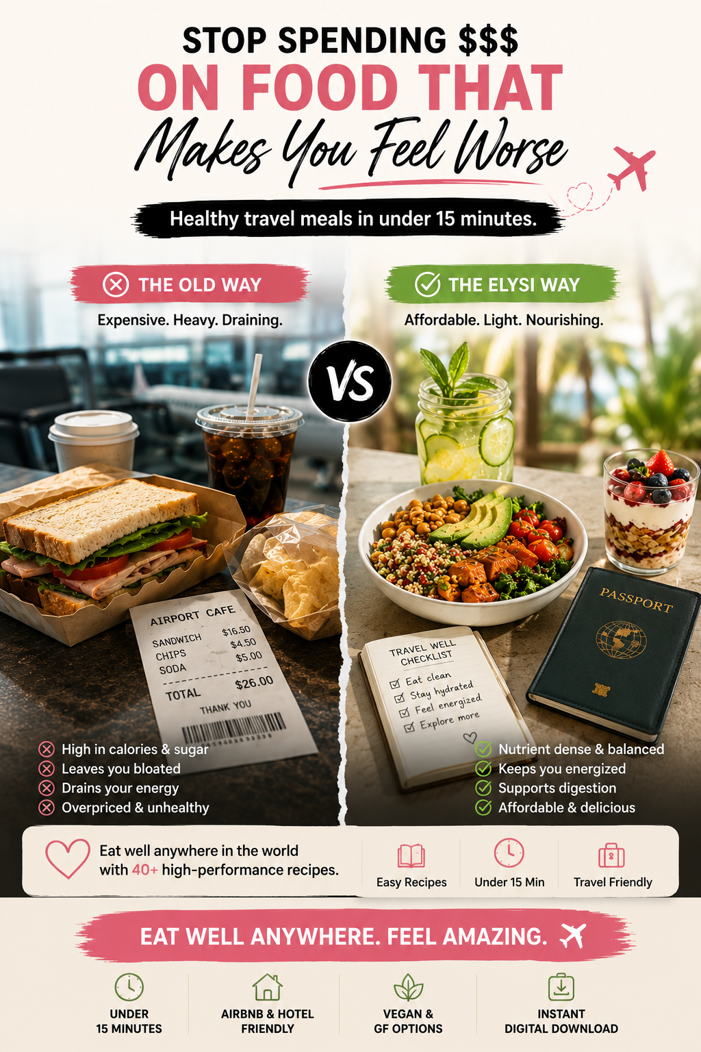 The Jet Lag Glow-Up ✈️ | 40 Healthy Travel Recipes for Airbnb, Hotels & Wellness Travelers
